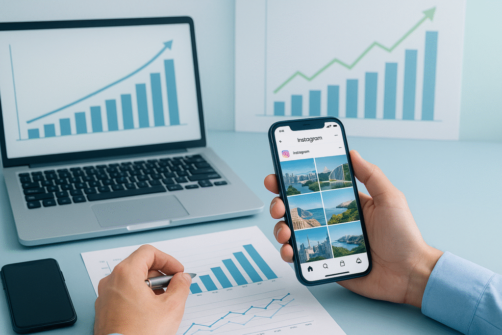 Cena de negócio estratégico do adesivo de pergunta no Instagram