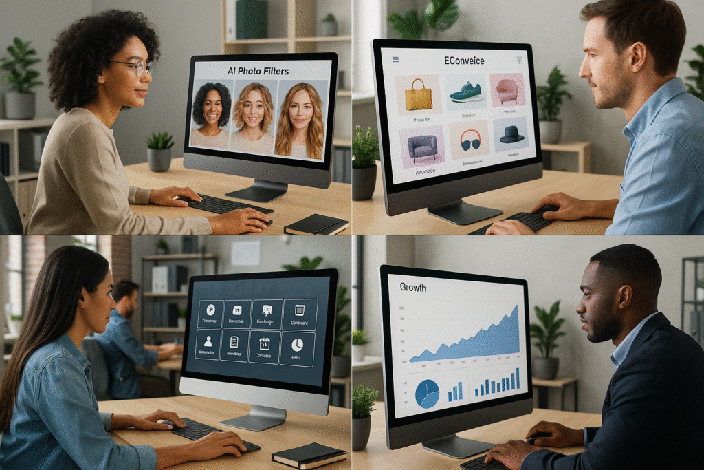 imagem de criadores e Marcas Usando Filtros de Foto com IA
