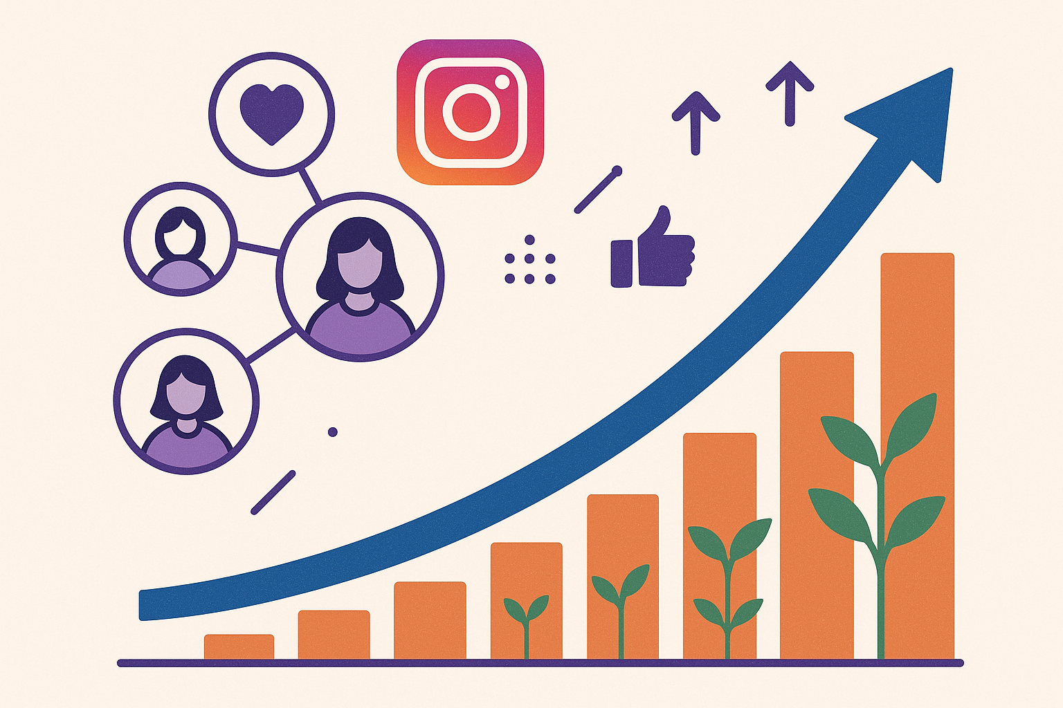gráfico crescente ao comprar curtidas no Instagram