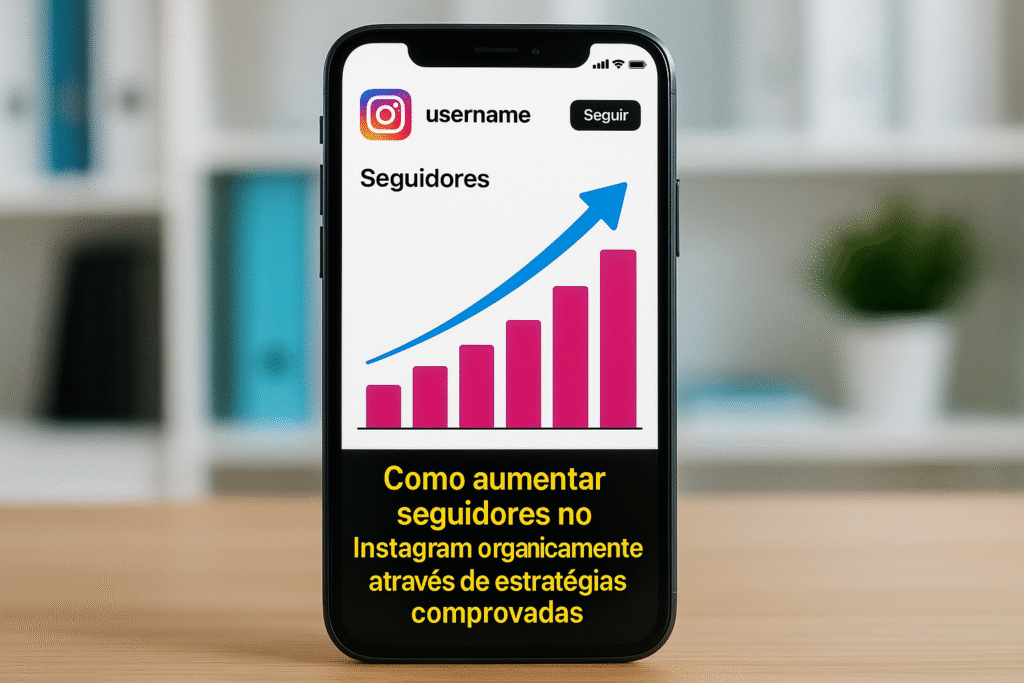 Tela de celular mostrando como aumentar seguidores no instagram organicamente Instagram