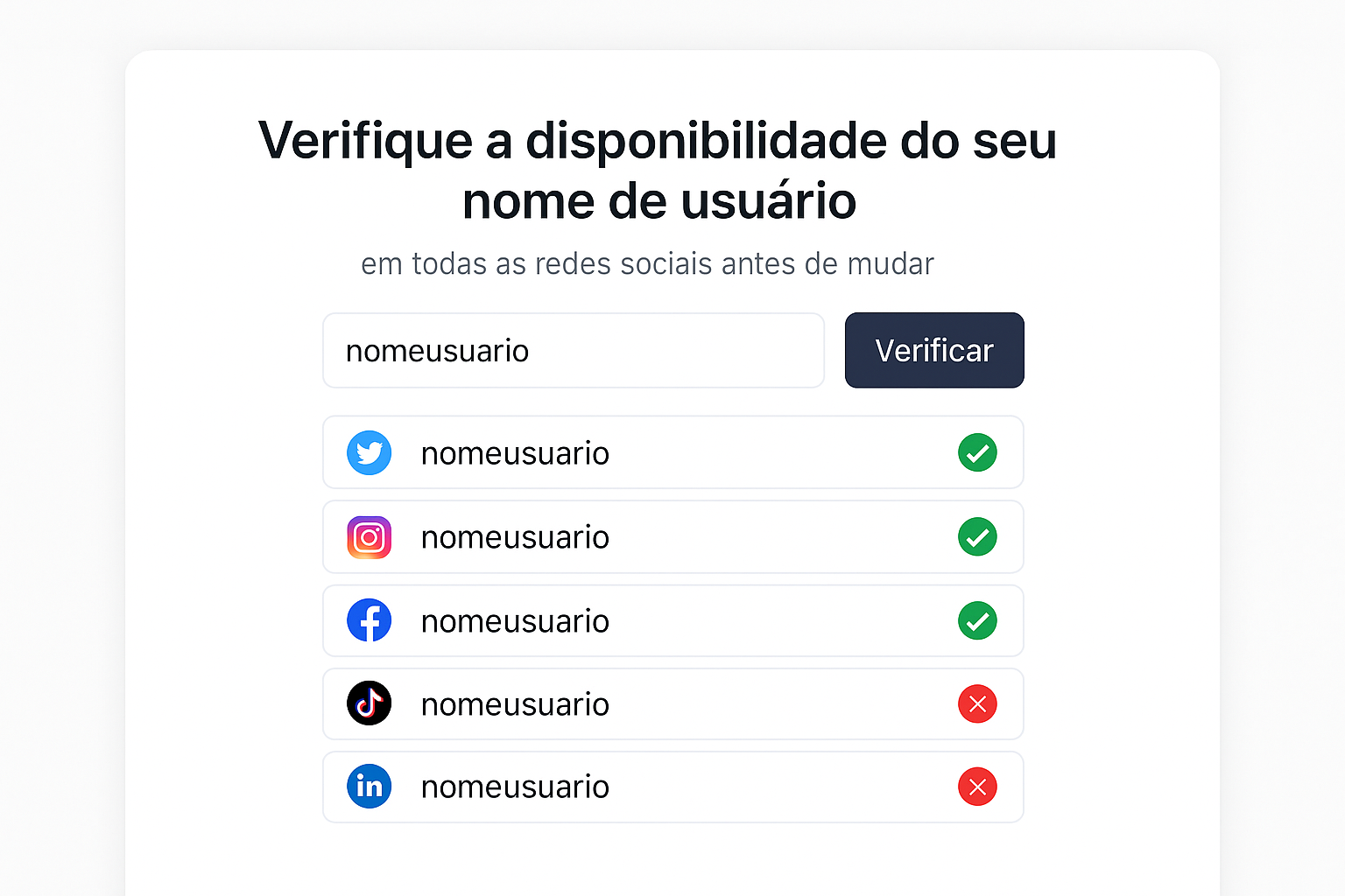 Ferramenta de verificação de disponibilidade para mudar nome no Instagram