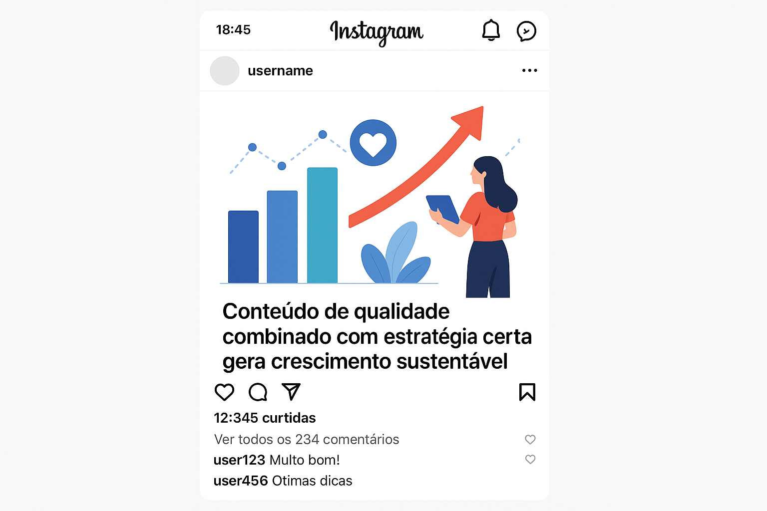 feed Instagram com engajamento orgânico alto
