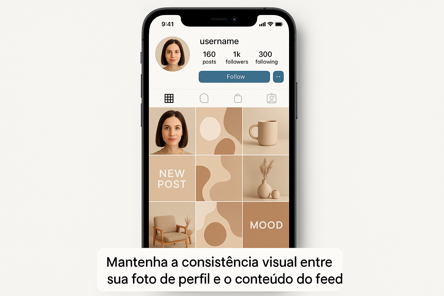 consistência visual na foto de perfil do Instagram