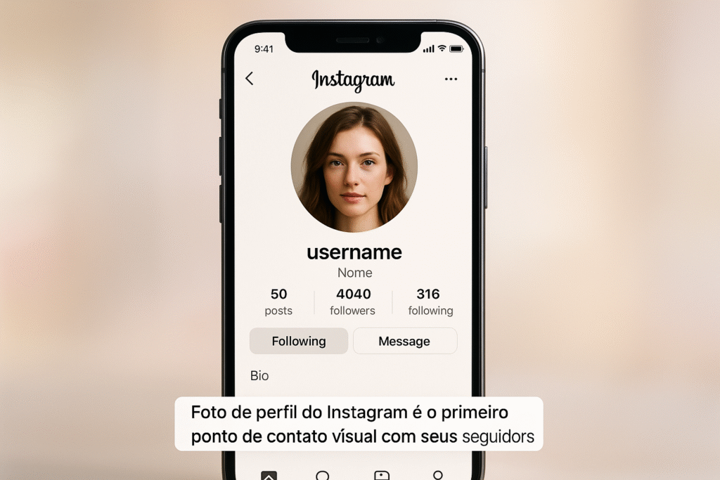 foto de perfil do instagram em destaque na tela de smartphone