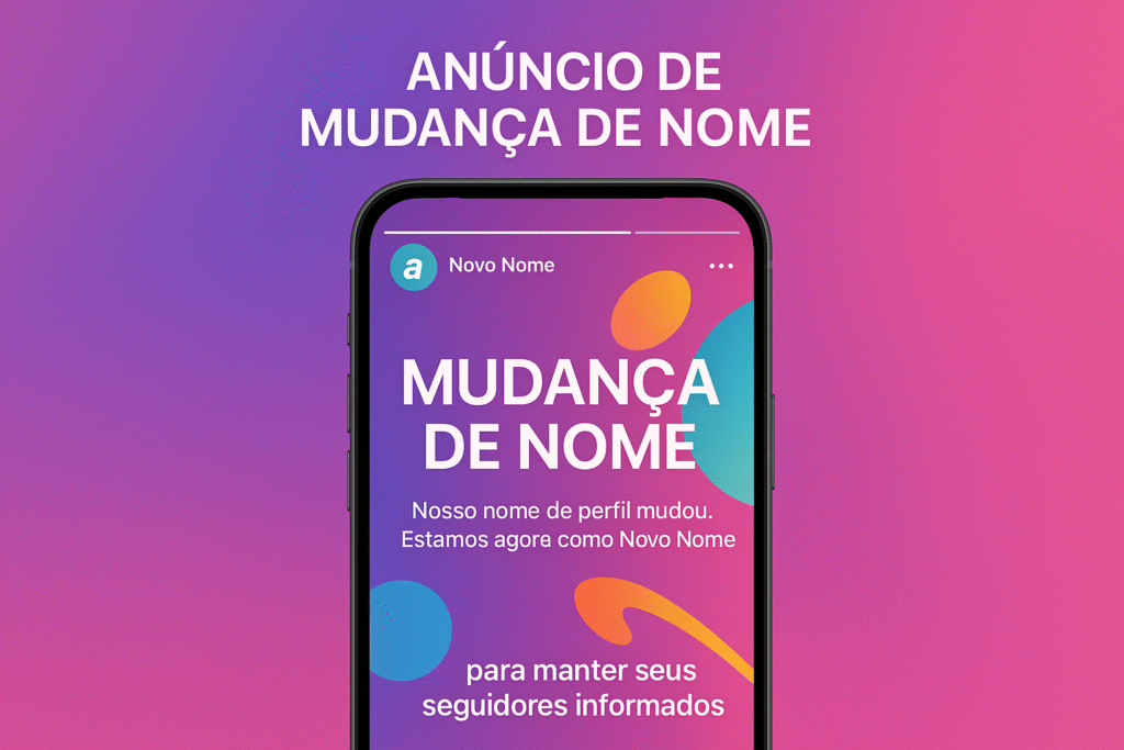 tory do Instagram anunciando mudança de nome no Instagram
