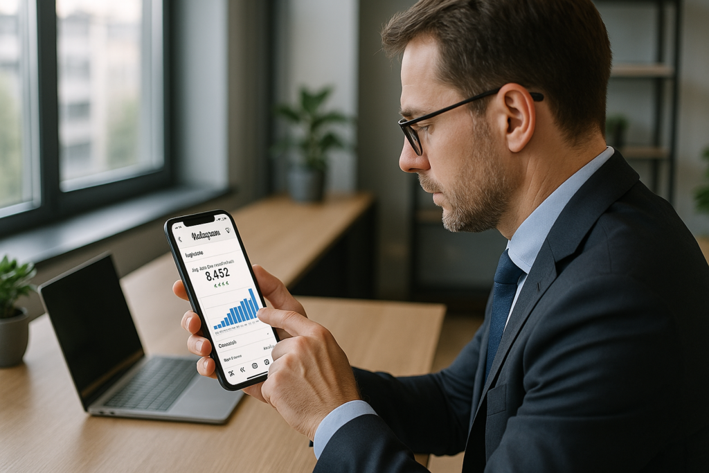 Instagram para empresas dashboard de crescimento e engajamento