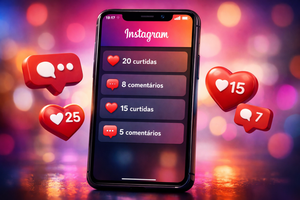 Notificações de engajamento no Instagram