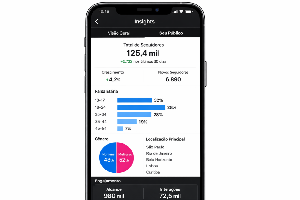 instagram insights metricas perfil comercial analytics