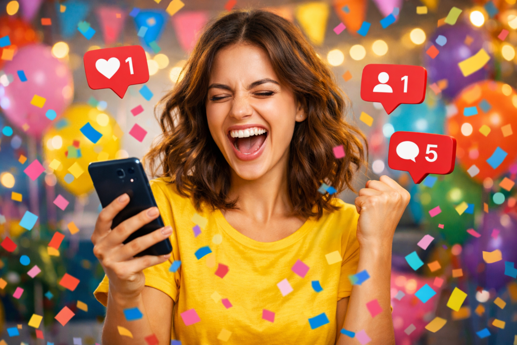 sucesso sorteio instagram celebração