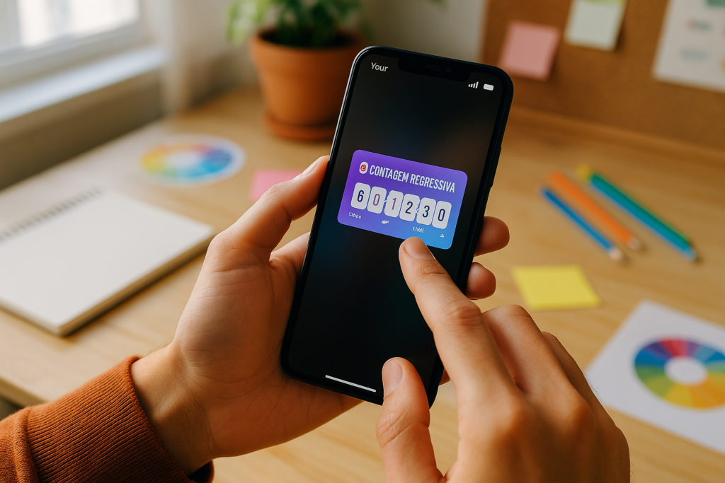Criação de stories do Instagram com stickers interativos