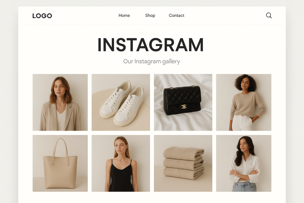 Site de ecommerce com feed do Instagram integrado
