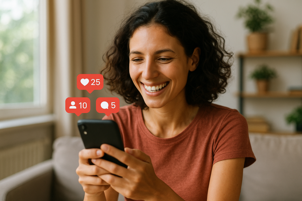 usuário feliz após resolver shadowban no Instagram