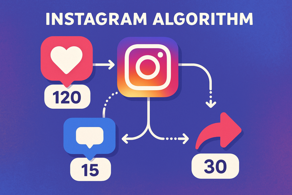 Visualização dos fatores do algoritmo do Instagram para negócios