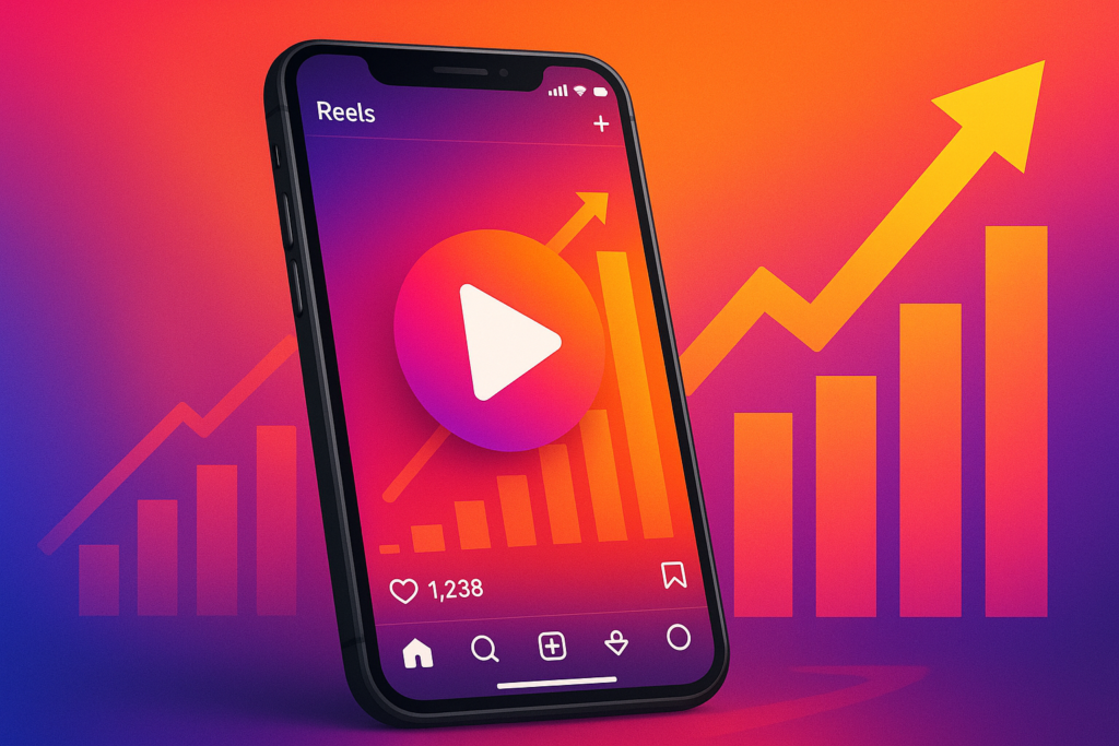 ela mostrando recursos dos Reels do Instagram