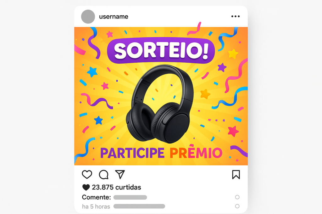 Exemplo de sorteio no Instagram para aumentar engajamento e alcance