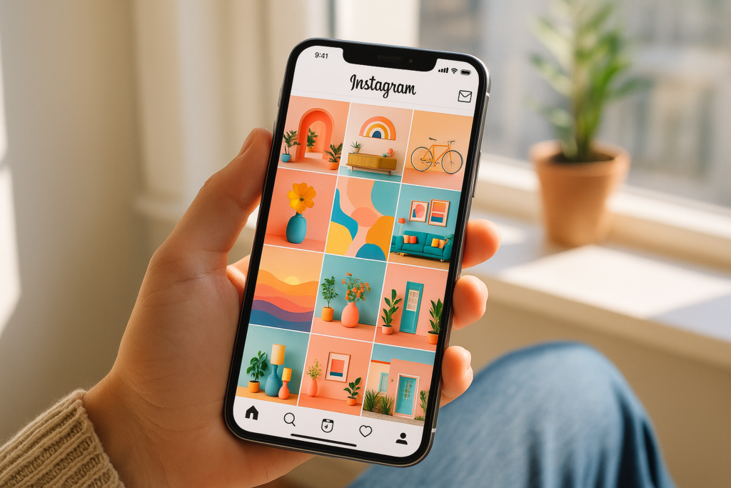 Perfil do Instagram com temas para instagram organizados e coesos