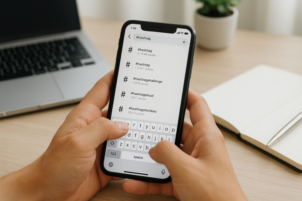 teste de shadowban no Instagram usando busca de hashtags