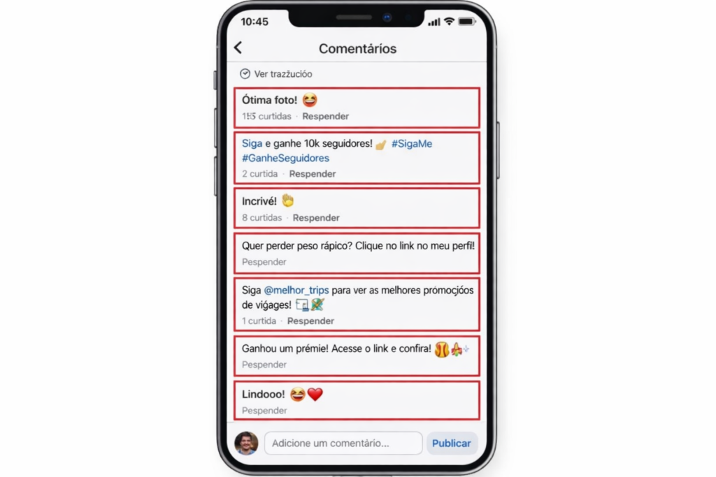 spam e comentários falsos de gerador de seguidores Instagram