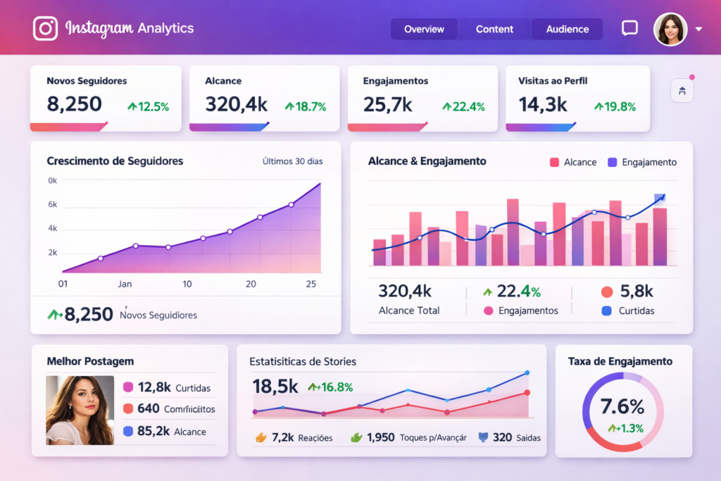 métricas crescimento Instagram