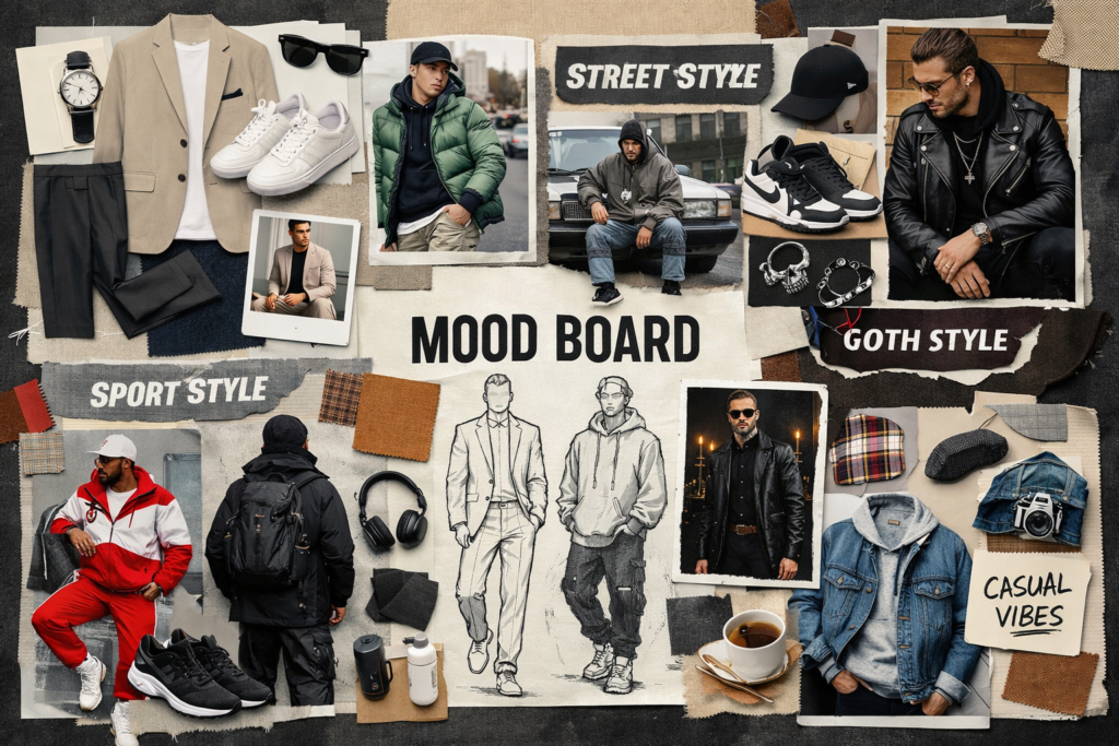 tipos de estética masculina moodboard