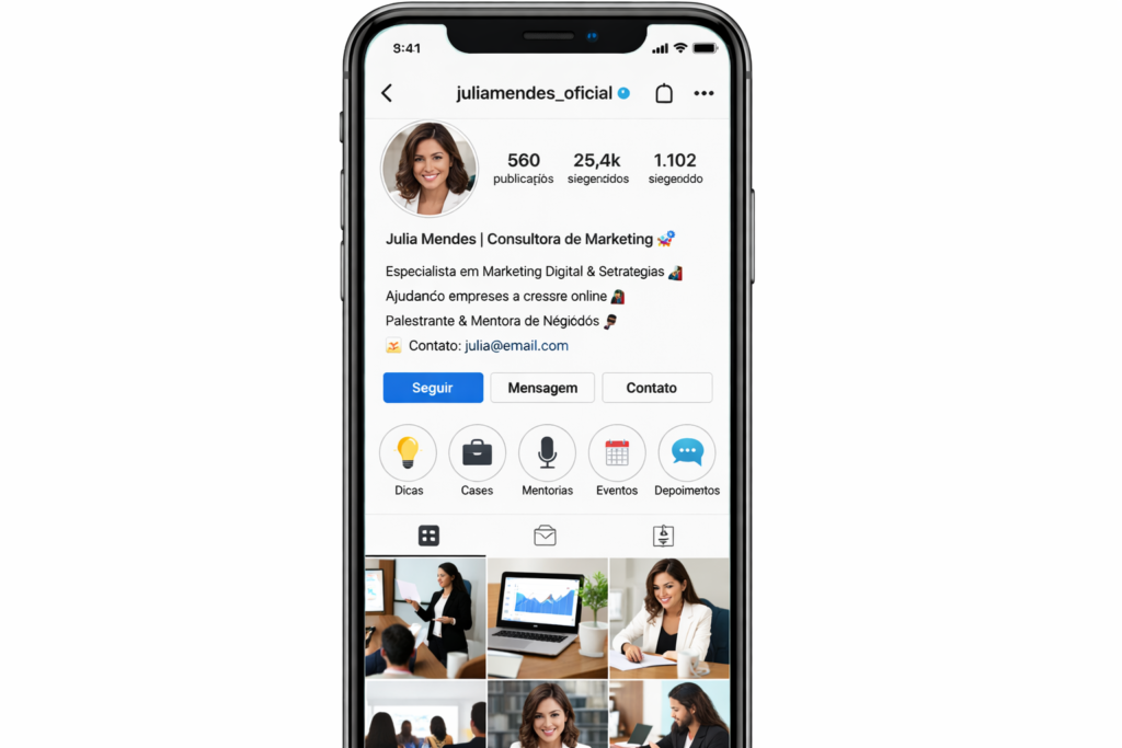 perfil otimizado Instagram
