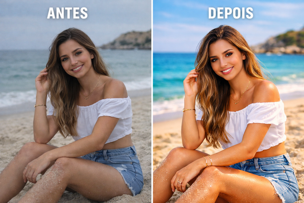 antes depois edição de usar aplicativos de edição de fotos no Instagram