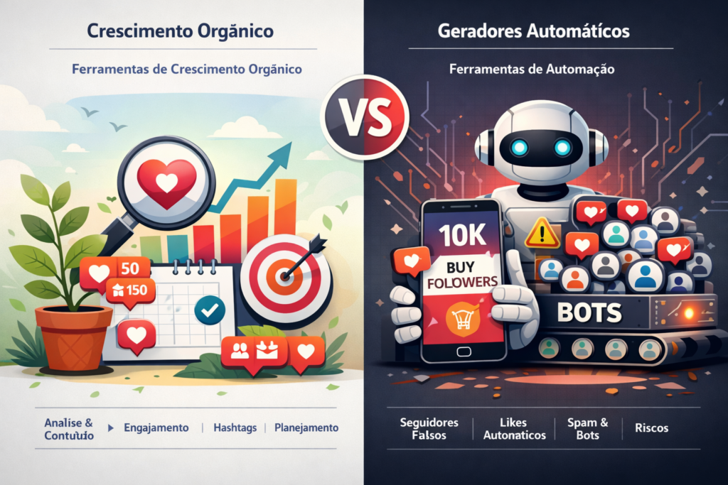 ferramentas éticas versus gerador de seguidores Instagram