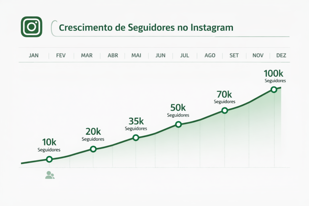 crescimento orgânico seguidores Instagram timeline