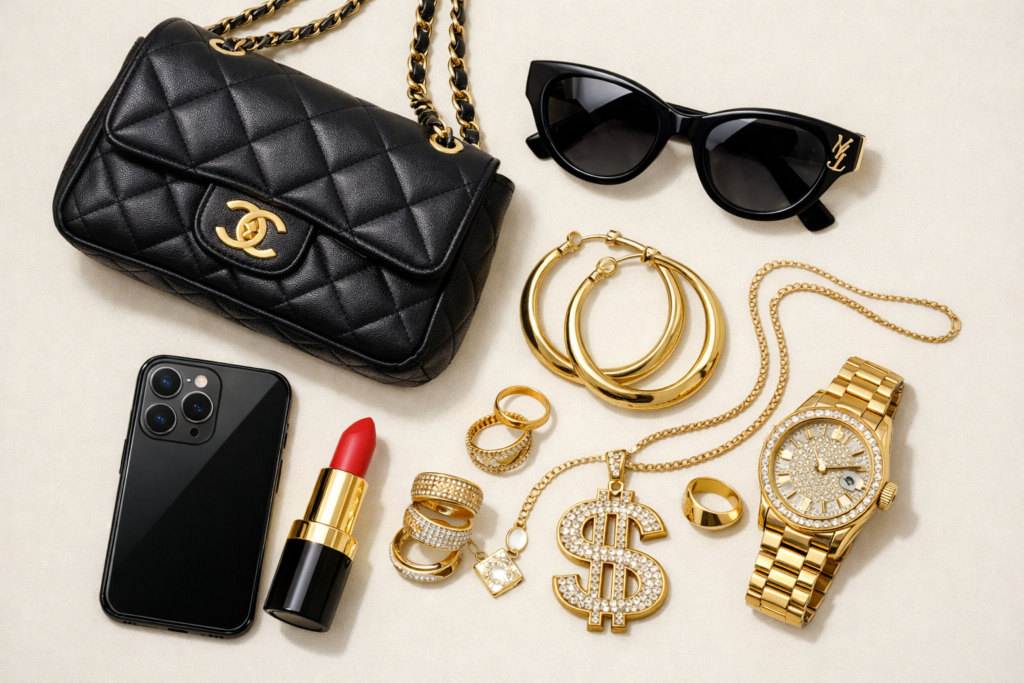 acessórios de marcas de luxo para estética baddie