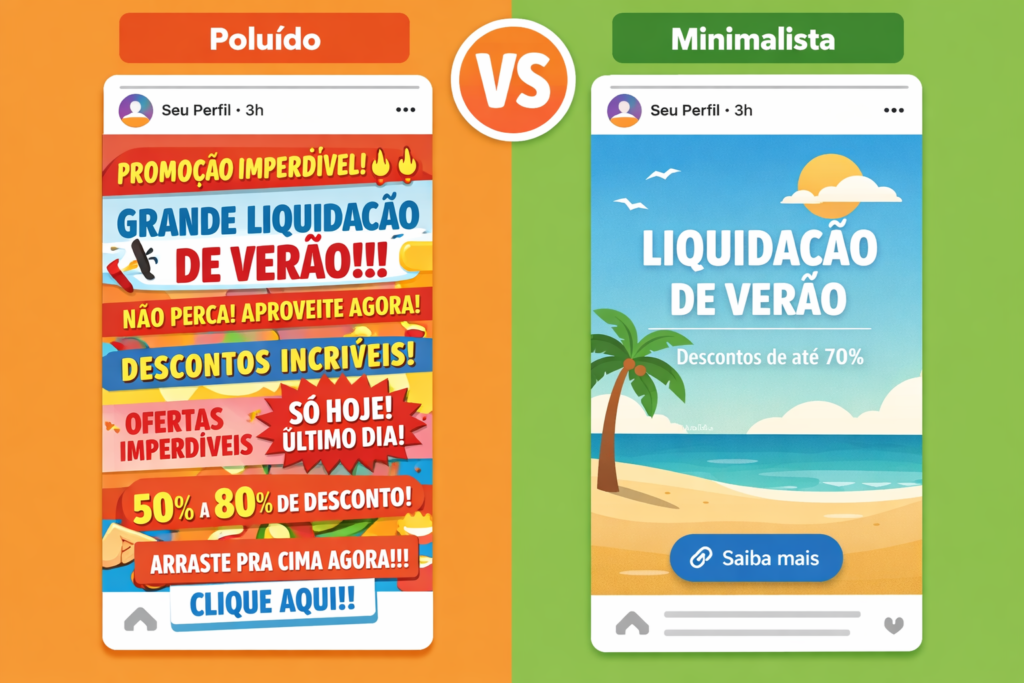 comparação de designs de Stories com figurinha de link no Instagram