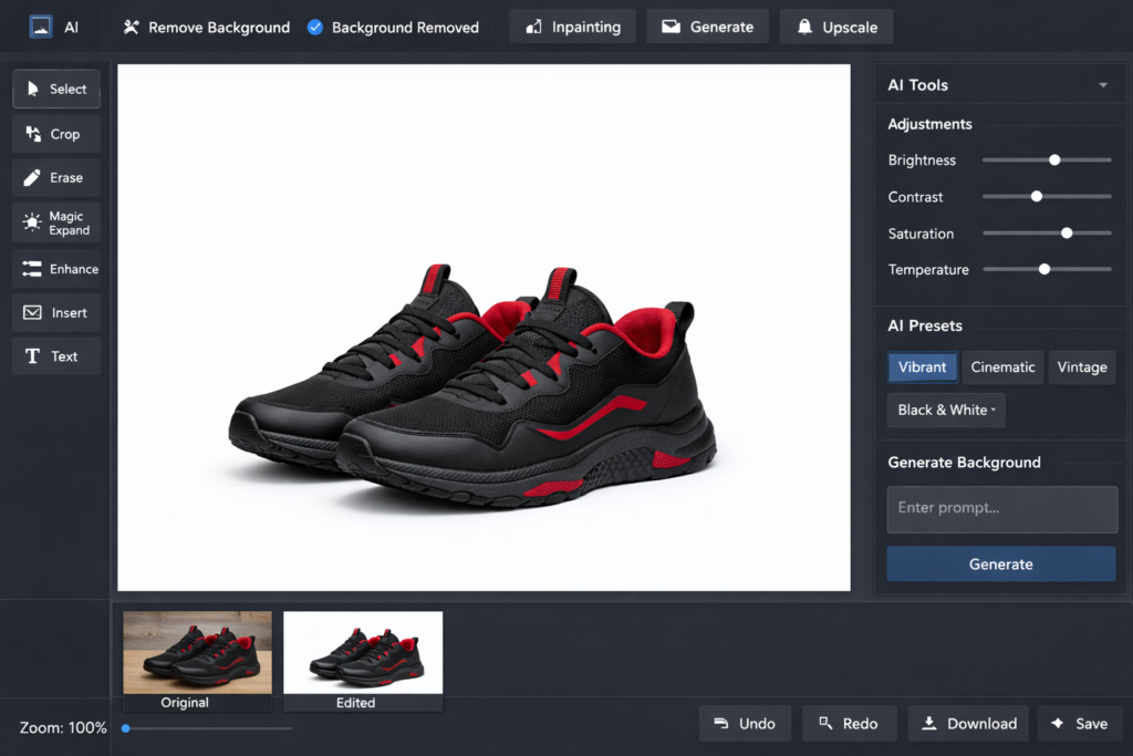 Editor de imagens Wixel com remoção de fundo por IA