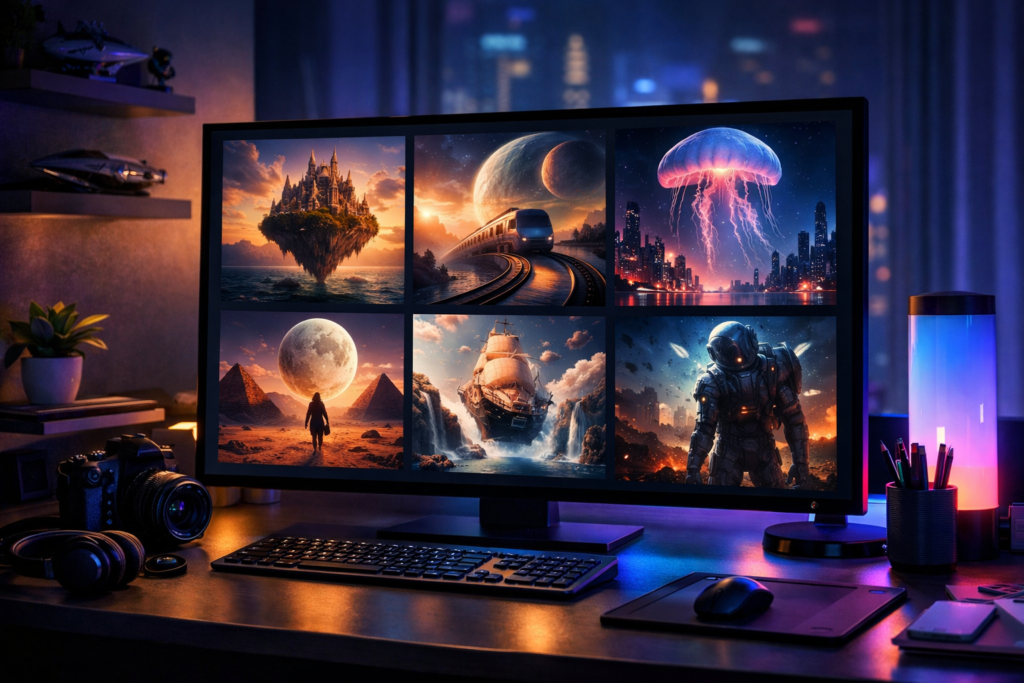 Midjourney gerando imagens artísticas para Instagram com IA