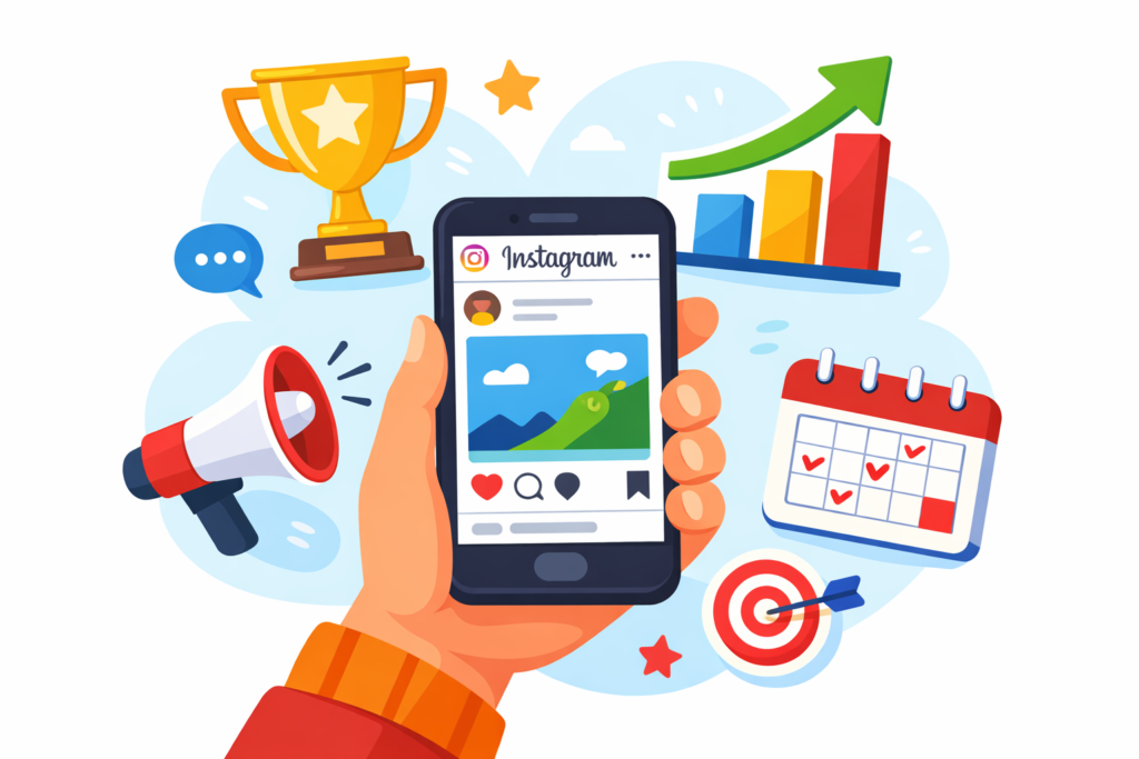 pessoa definindo objetivos para planejamento de conteúdo no Instagram