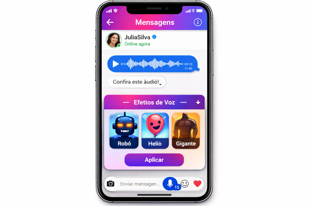 filtros de voz nas mensagens diretas do Instagram