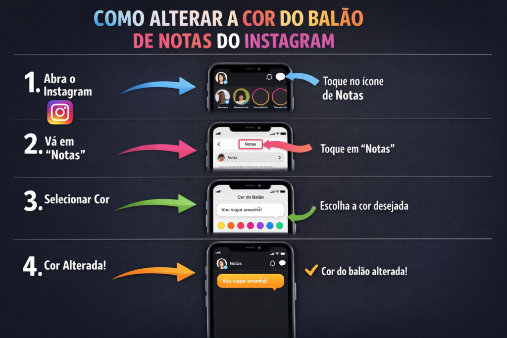 Tutorial de como personalizar a cor do Pokémon na Notas do Instagram