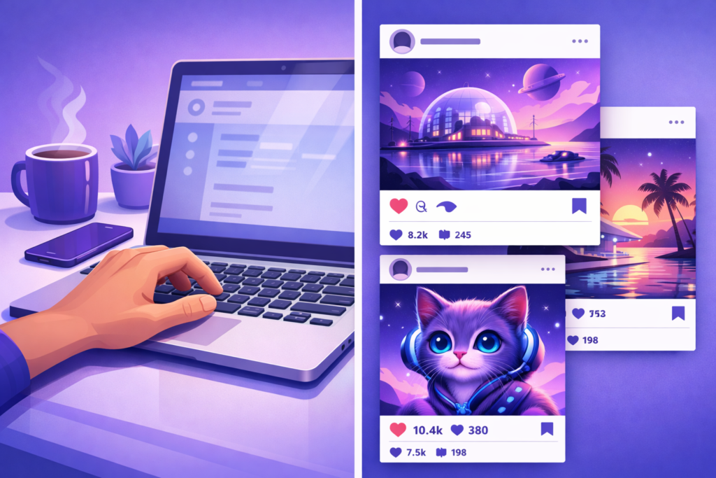 Criação de conteúdo com inteligência artificial para Instagram