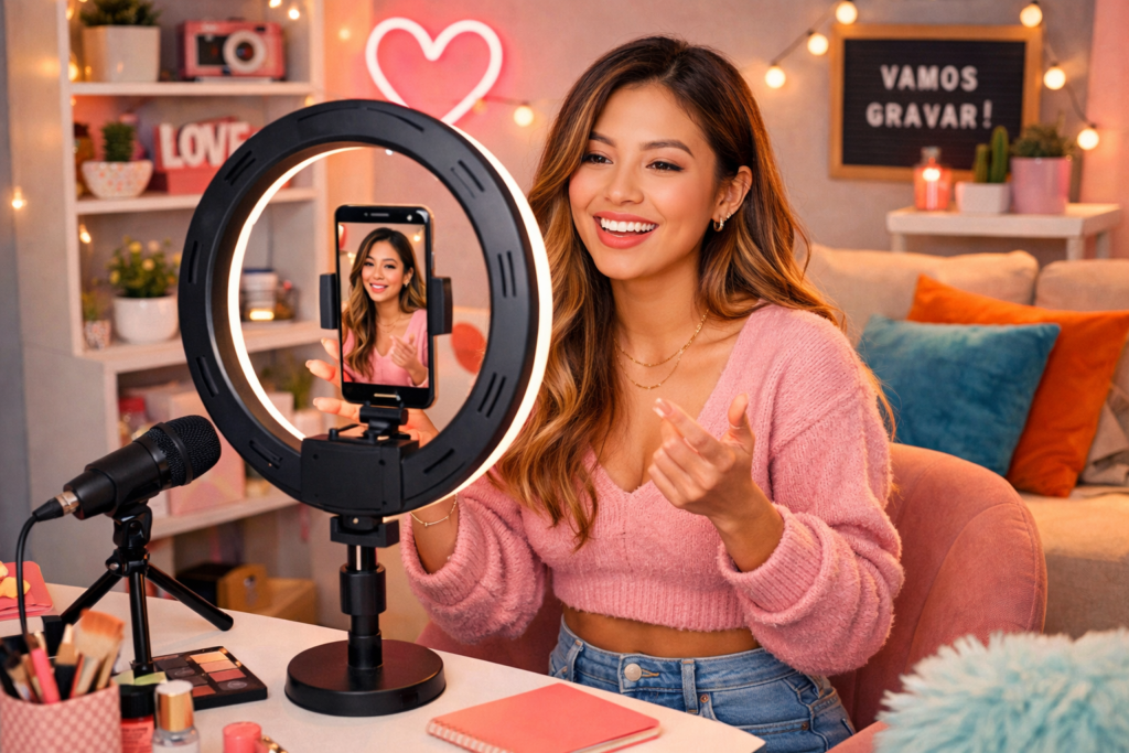 criador de conteúdo trabalhando com segurança nas redes sociais