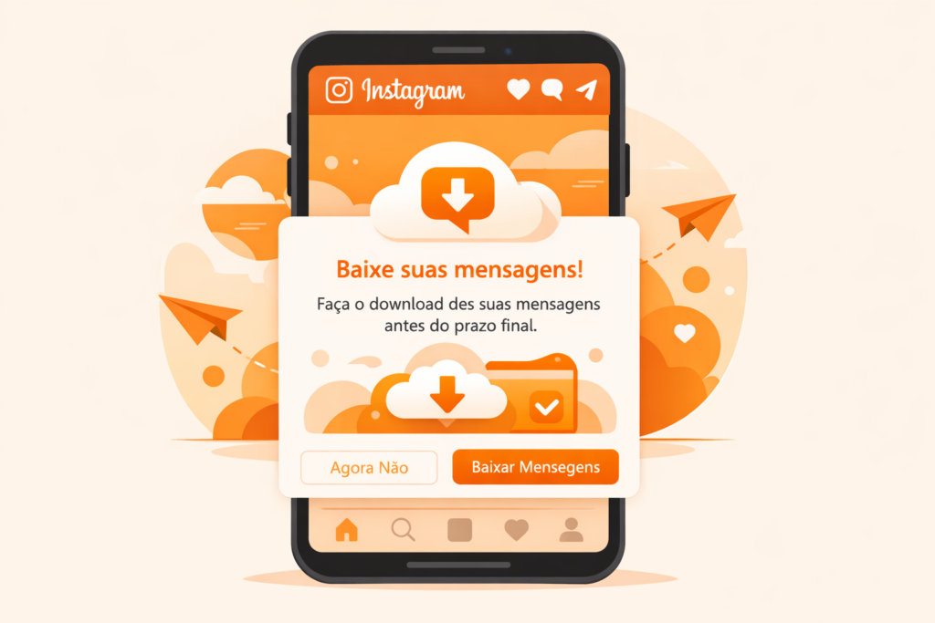 Tela de backup de mensagens do Instagram antes do fim da criptografia