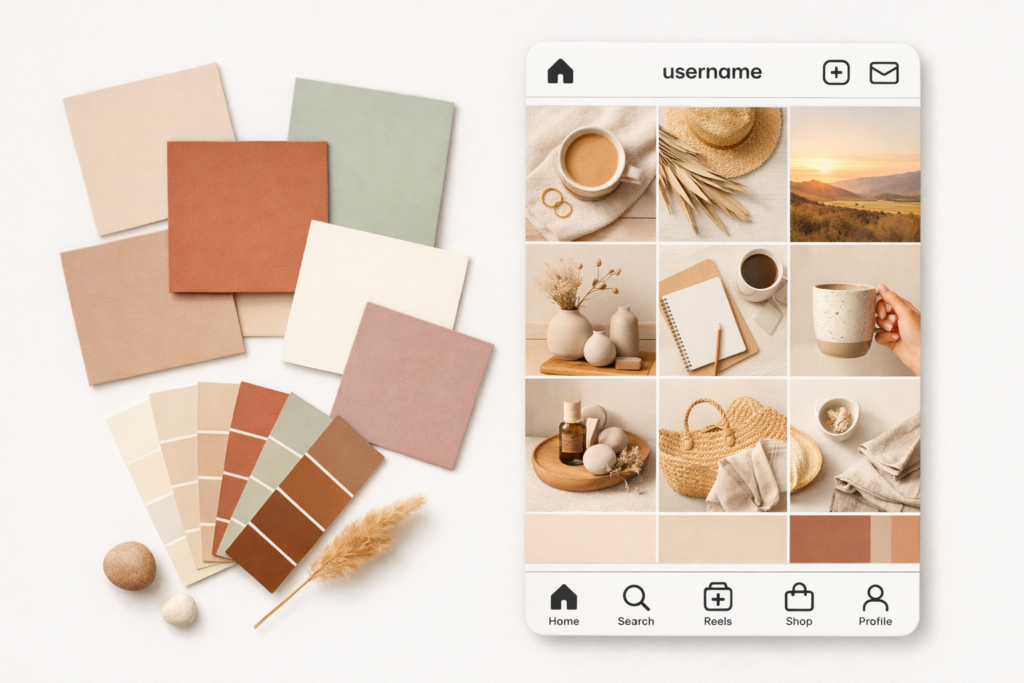 paleta de cores para Instagram feed harmônico