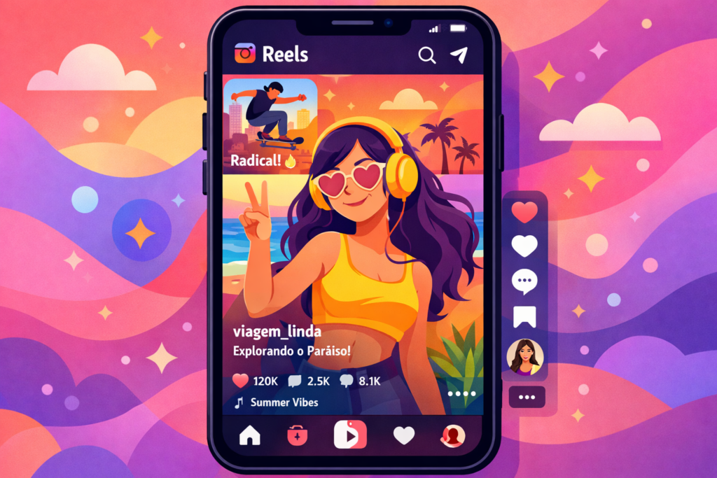 instagram prioridade vídeos curtos tela de reels no celular