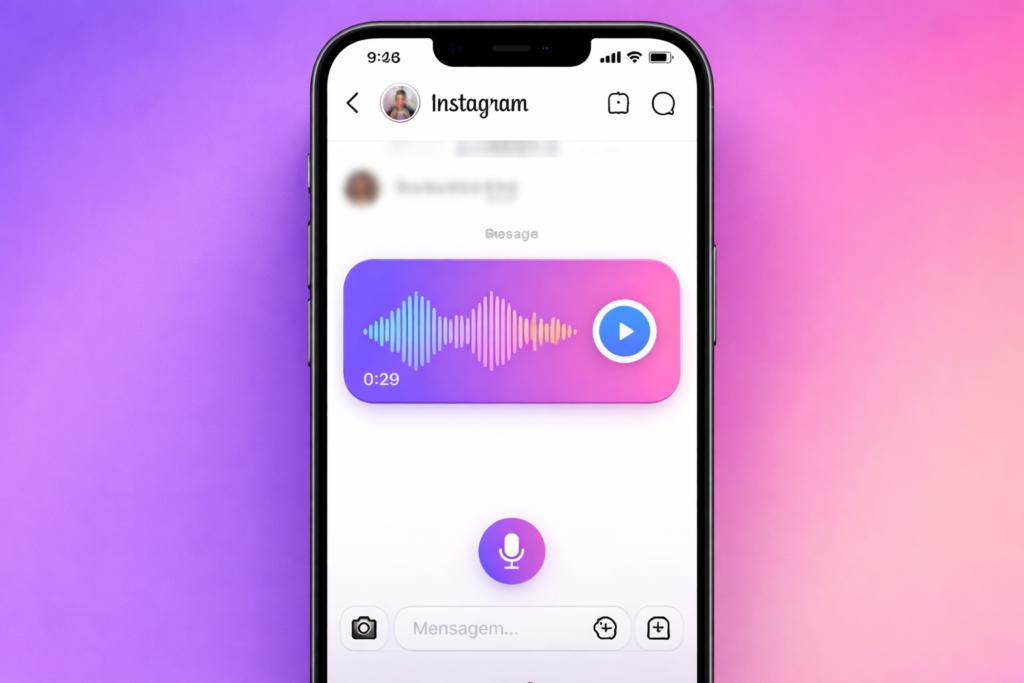 recurso de voz do Instagram no celular