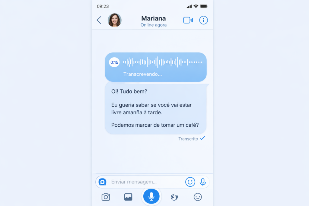 transcrição de mensagens de voz no Instagram