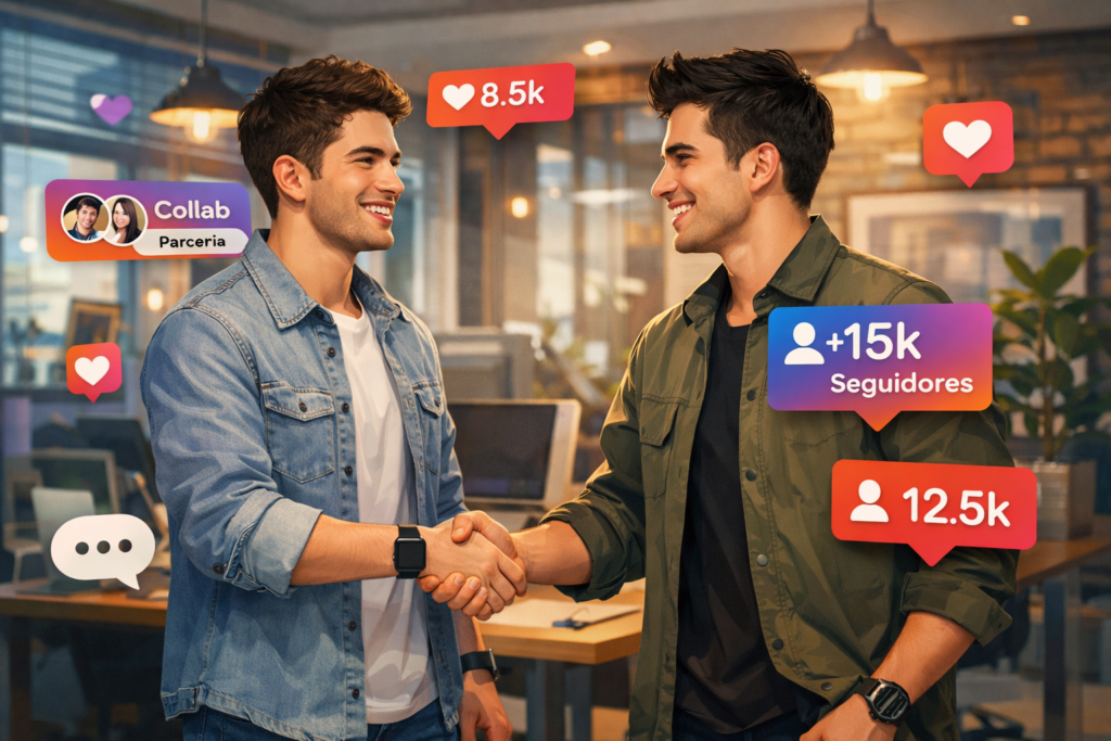 colaboração entre criadores no Instagram