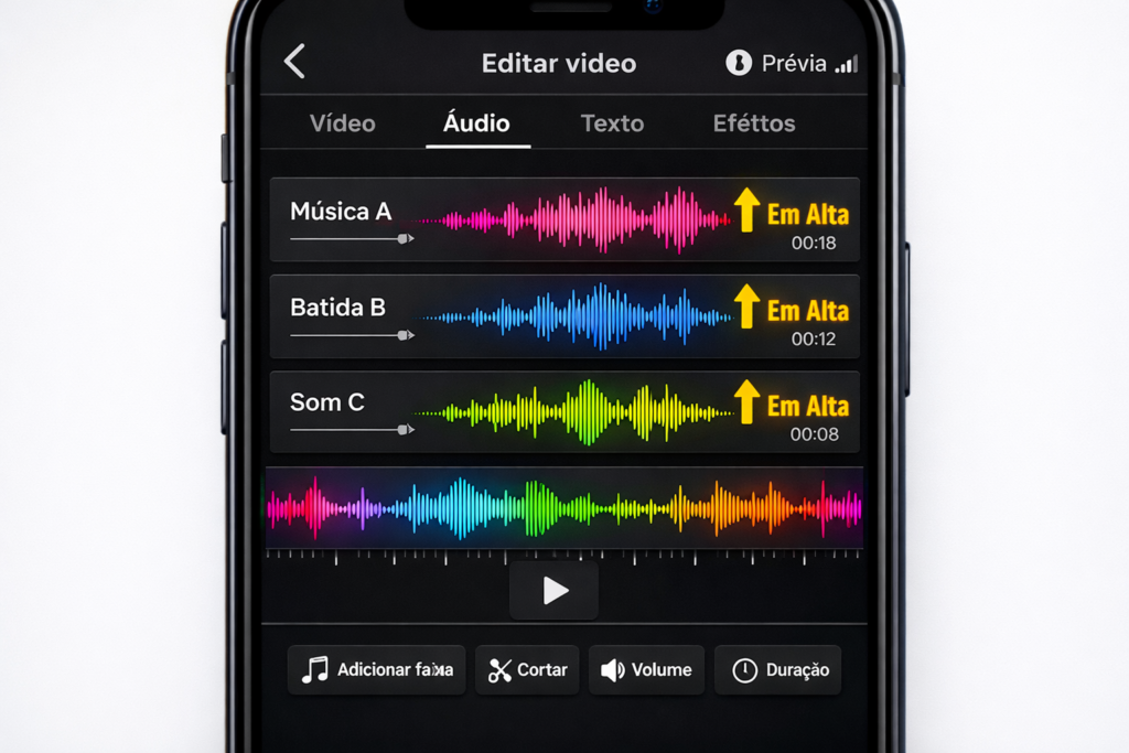 áudios em alta para reels virais no Instagram