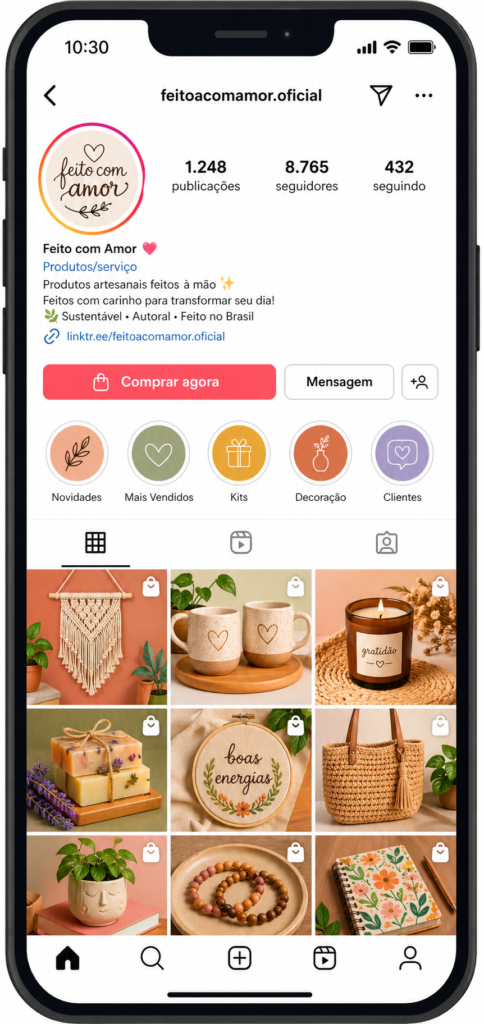 como vender pelo Instagram com perfil comercial otimizado