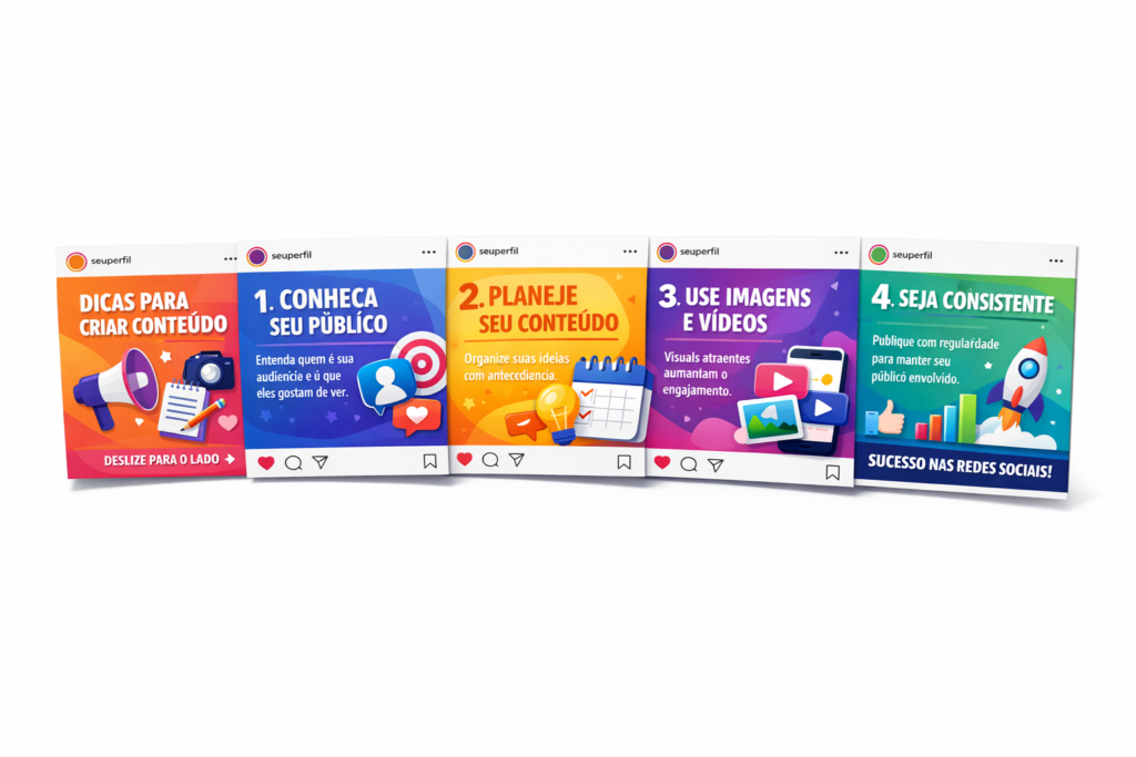 Maquete de uma publicação em carrossel do Instagram