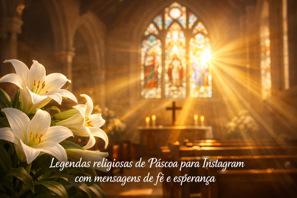 igreja com flores de páscoa para legendas religiosas de páscoa no instagram