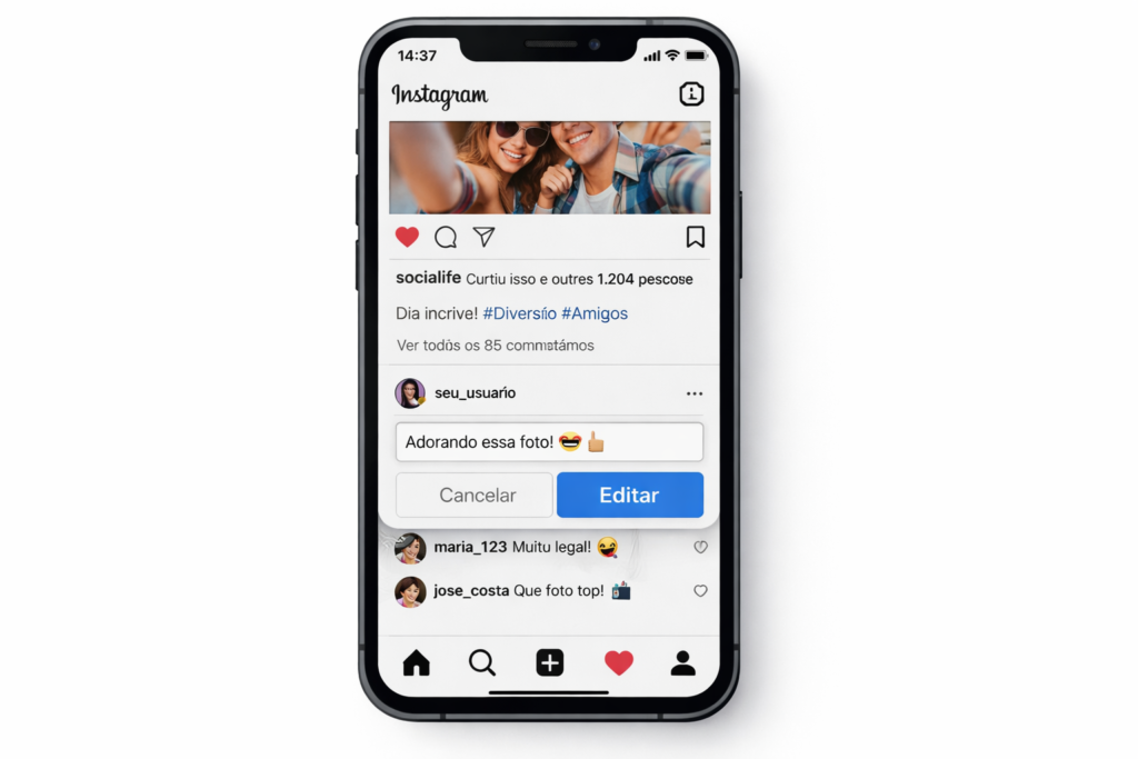 editar comentários no Instagram