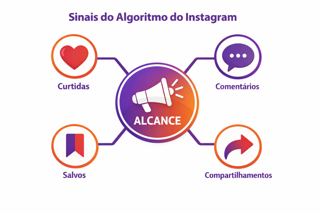  Infográfico dos sinais do algoritmo do Instagram para engajamento