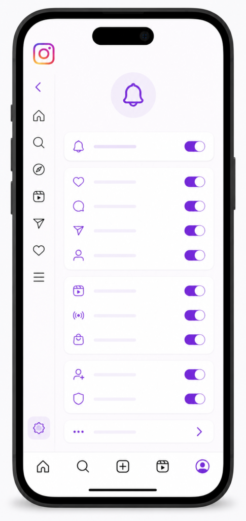 como desativar instants do Instagram nas configurações do aplicativo